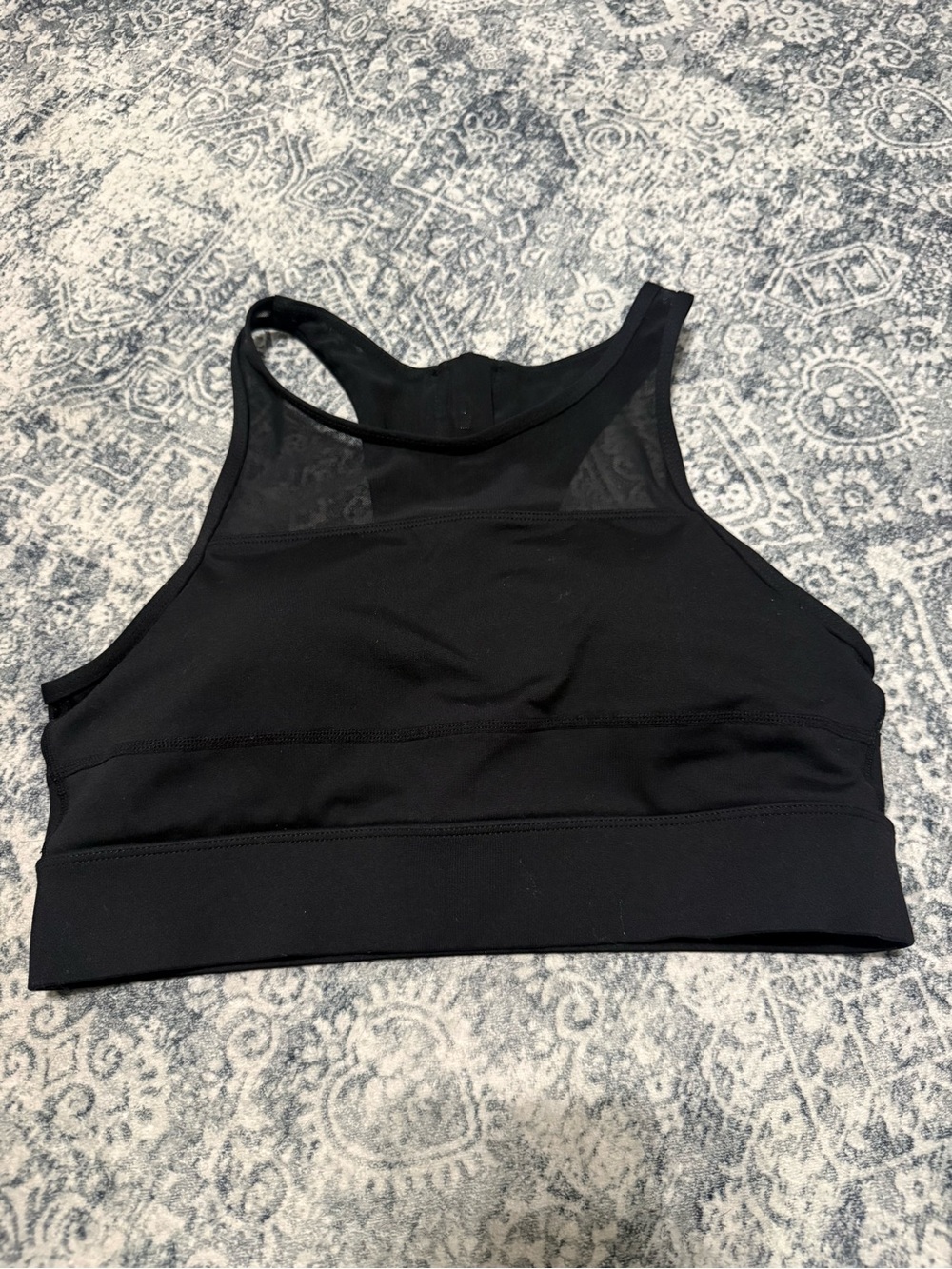 High-Neck Black Racerback Sports Bra
